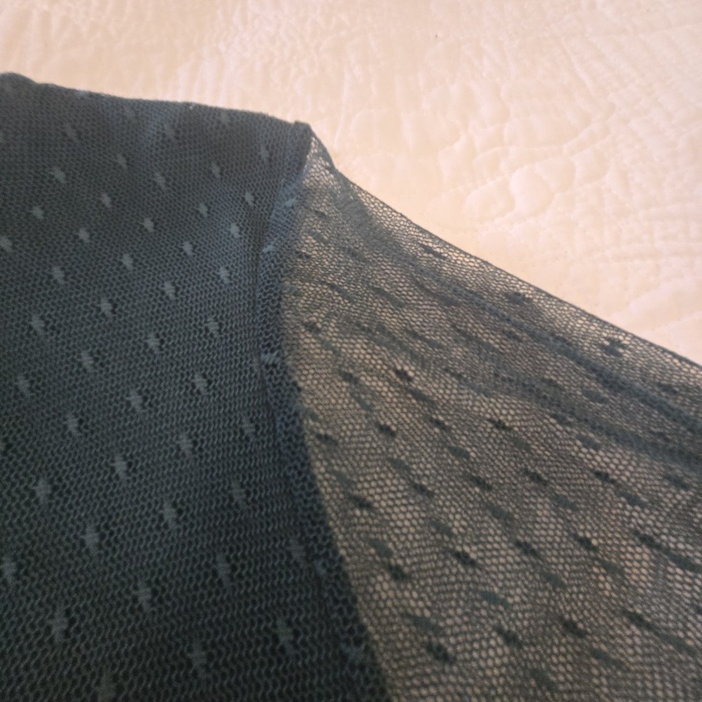 Ava & Viv Peasant Blouse Mesh Sheer Long Sleeve Jewel Green‎ Royal Whimsigoth 2X - Picture 8 of 16